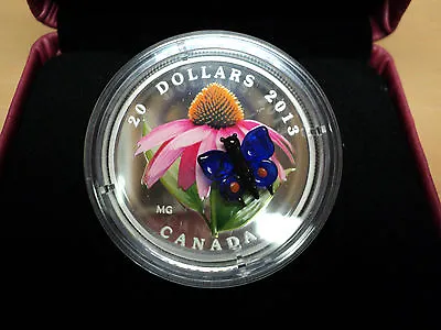 $210 • Buy 2013 Silver Coin Purple Coneflower W/ Venetian Glass Butterfly