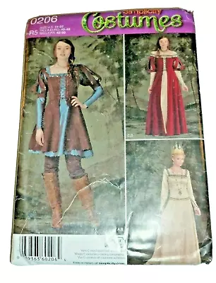 Renaissance Medieval Princess Dress Bridal Costume Sewing Pattern 6-14 #1773 • $14.99