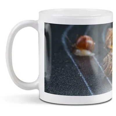 White Ceramic Mug - Racing Snails Race Ny Insect Snail #24221 • £8.99