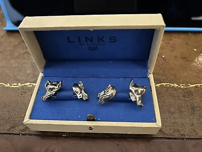 Links Of London Silver Chain Linked Pig Cufflinks • £55