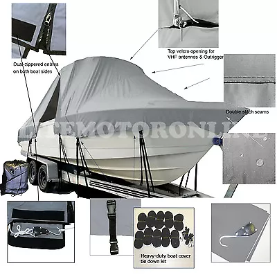 Pursuit 3070 Express WA Cuddy Cabin T-Top Hard-Top Storage Fishing Boat Cover • $489.95