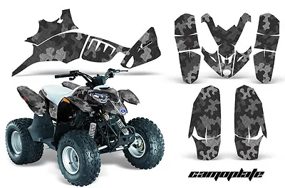 ATV Graphics Kit Quad Decal Wrap For Polaris Predator 90 2003-2007 CAMOPLATE BLK • $129.95