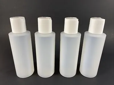 4-oz Plastic Squeeze Bottles (Natural) With White Disc Cap Travel Beauty Storage • $6.95