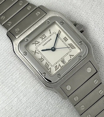 £3495 • Buy Cartier Santos Galbee Stainless Steel Quartz Rare Dial Gents Watch 29mm 1564