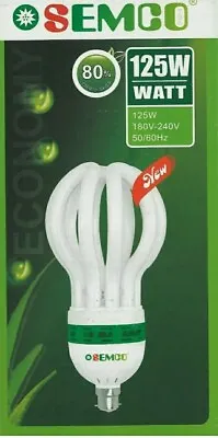 125W LIGHT BULB COOL WHITE DAYLIGHT 125W=600W~258 ENERGY SAVING BAYONET Cap B22 • £99.99