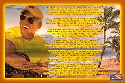 Jimmy Buffett Tribute 8 X12  Metal Sign Margaritaville Hot Tub Fins Up Tiki Bar • $18.99