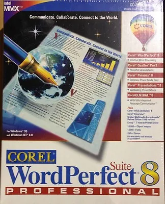 Corel WordPerfect Suite 8 Professional New Box Paradox • $33.95