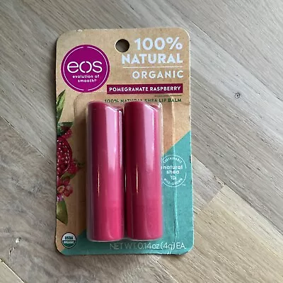 2pcs EOS Lip Balm Stick Pomegranate Raspberry ORGANIC 100% Natural - 0.14oz Each • $16.14