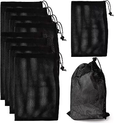 10Pcs Nylon Mesh Drawstring Bag8 X 12 Inch Durable Nylon Mesh Bags With Drawstr • $20.24