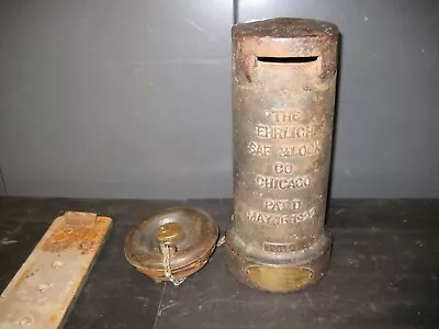 Vintage Ehrlich Safe And Lock Co. 1922 Chicago Wall Hanging Slot Safe No Key • $150