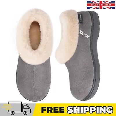 £16.99 • Buy Women's Cosy Faux Suede Fuzzy Plush Lined Slippers Memory Foam Boots Shoes Size