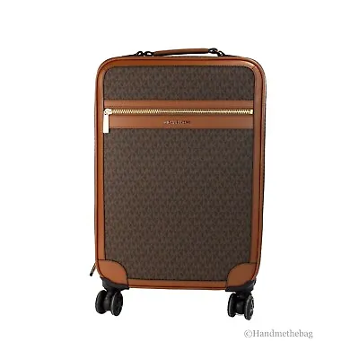 Michael Kors Travel Small Brown Signature Trolley Rolling Suitcase Carry On Bag • $339