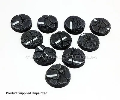 25mm Round Urban Rubble Resin Bases - Warhammer 40K 40000 City Road Concrete • £7.49