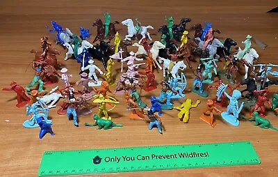 Vintage Lot Of Horses Cowboys Indians Western West Plastic Toys Figures 1950's • $9.99