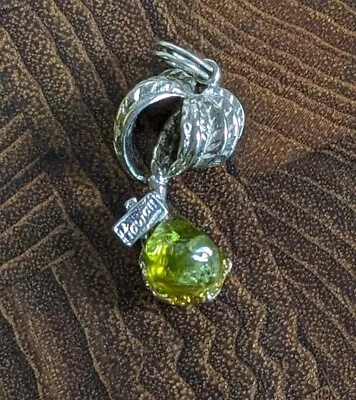 Vintage Sterling Silver Unisex Palm Tree Hawaii Peridot Green Stone Charm • £47.04