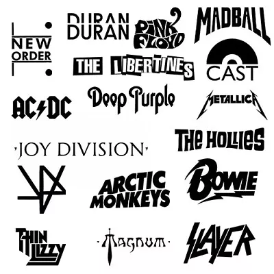 Popular Rock Band Music Icon Vinyl Decal Sticker For Wall Guitar Drums PC Laptop • £6.99