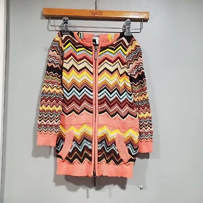 Missoni For Target Chevron Sweater Girls Sz 3T Full Zip Zig Zag Hoodie Orange  • $14
