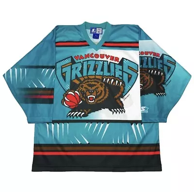 Vtg 1994 Very Rare NBA Vancouver Grizzlies Starter Hockey Jersey. Mens Large/ XL • $300