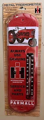 IH International Harvester Farmall Parts And Service Metal Thermometer 5”x17” • $14