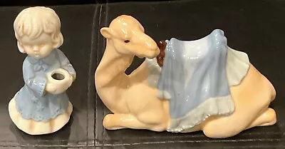 $19.39 • Buy Vintage AVON Ceramic CAMEL & CHILD Figures 1994 Tom O'Brien Signed Nativity L@@K