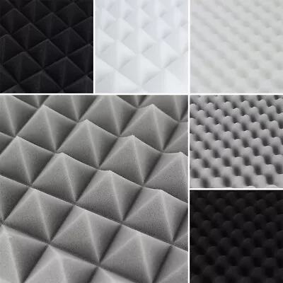 £14.95 • Buy 12/24PC Acoustic Panel Tiles Sound Proofing Foam Pads Home Studio Wall Treatment