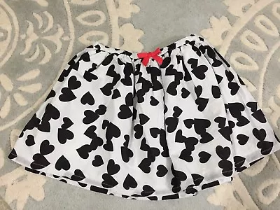 NEW Gymboree Bonjour Bright Black White Heart Print Skirt 5 • $14.36