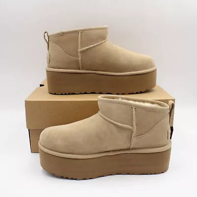 UGG Classic Ultra Mini Platform Boots In Sand - US Women's Size 7 (1135092) • $99.99