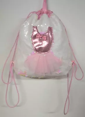 Ballet Bag Pink Sequin Ballerina Backpack Tote Tutu Satin Dancer Claire's Dance • $9.99