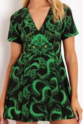 $189 • Buy Blackmilk “CTHULHU EVIL V DRESS” SIZE MEDIUM M NWT H P LOVECRAFT
