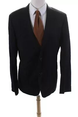 Boss Hugo Boss Mens Notched Lapel Two Button Single Breasted Blazer Blue Size 42 • $2.99