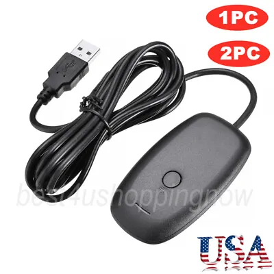 $31.99 • Buy 2PCS For Microsoft Xbox 360 USB Wireless Receiver Game Controller PC Windows