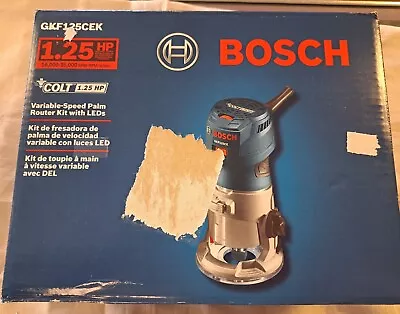 Bosch Variable Speed Palm Router Kit With LEDs  (GKF125CEK) • $110