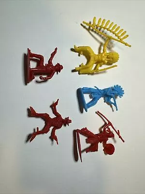 Lot Of 5 Vintage Plastic Cowboys And Indians Figures Toy • $0.99