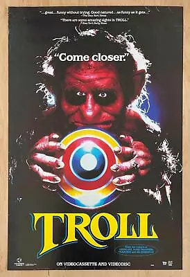 TROLL (1986) Video Store VHS Promo Movie Poster Horror Sci Fi Vestron Fantasy • $120