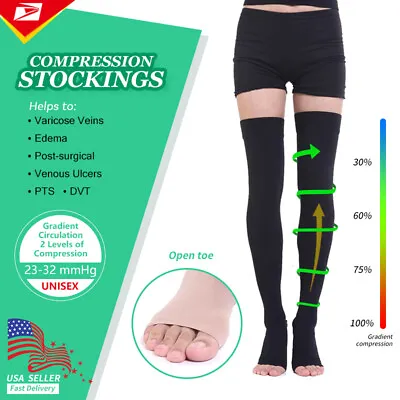 Compression Stockings Women Men Varicose Swelling Maternity Nursing Flight Nurse • $27.55