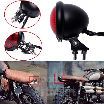 Motorcycle Round LED Tail Light Rear Brake Lamp For Cafe Racer Bobber Chopper US • $12.46