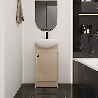 18‘’Bathroom Vanity Small Bathroom Vanity With Sinkand White Sink  Combo • $310.01