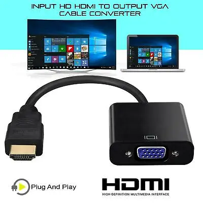 HDMI Male To VGA Female Video Cable Converter Adapter For PC Monitor 4K 3.0 • $3.88