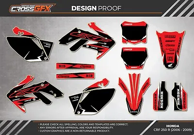 2006 2007 2008 2009 CRF 250 R Graphics Kit For Honda CRF250R 250R Decal 4-Stroke • $155