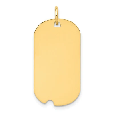 $179.35 • Buy 14k Yellow Gold .011 Gauge Engraveable Dog Tag Notch Disc Necklace Pendant