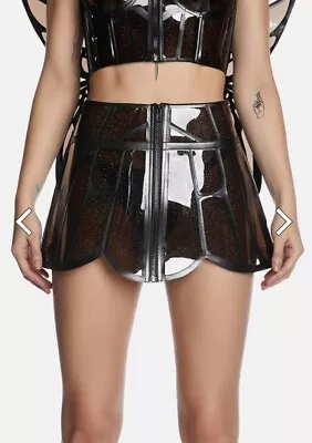 Dolls Kill / Club Exx - XS Dark Butterfly Supreme Glitter Mini Skirt • $25