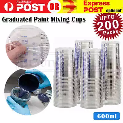 Up To 200x Disposable Graduated Mixing Cups Measuring Ratios Paint Resin Epoxy • $20.95