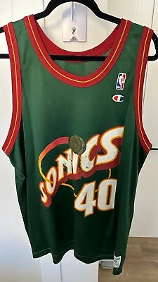 $26.99 • Buy Shawn Kemp Vintage Champion Seattle Supersonics NBA Jersey (Used Size 48 Green)