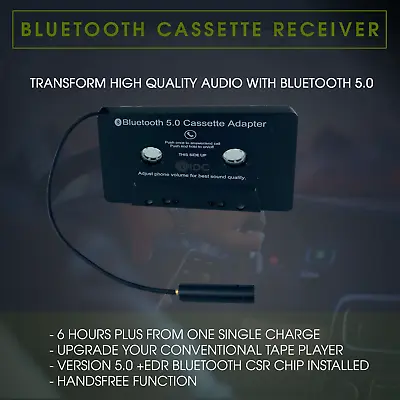 £17.49 • Buy Universal BLUETOOTH CAR AUDIO TAPE CASSETTE ADAPTER FOR IPHONE MP3 IPOD ANDROID