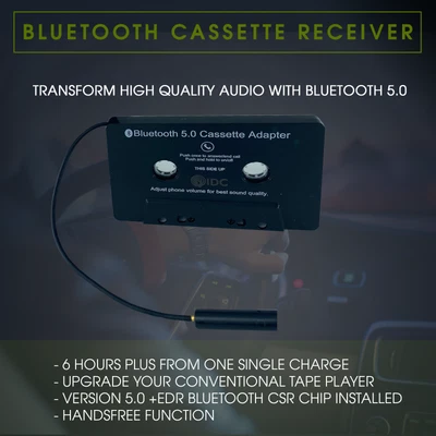 £17.49 • Buy Universal BLUETOOTH CAR AUDIO TAPE CASSETTE ADAPTER FOR IPHONE MP3 IPOD ANDROID