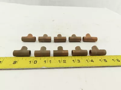 1/4   Wrot Copper Tee Solder-Connect Fitting Lot Of 10 • $34.99
