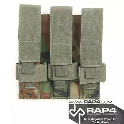 MOLLE Triple MP5 Magazine Pouch (Woodland) Clearance Item • $1