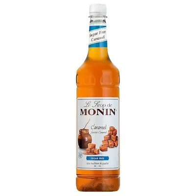 4x MONIN - 1L - Sugar Free Caramel Syrup - Box Of 4 - BBE March 2024 • £15