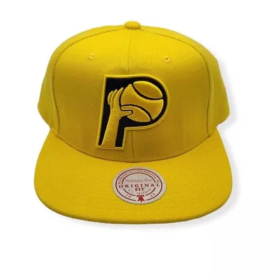 Mitchell & Ness Indiana Pacers Two Tonal Yellow Adjustable Snapback Hat Cap • $34.99