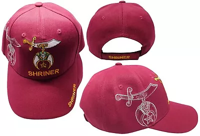 Shriner Emblem MAROON BURGUNDY With Shadow Embroidered Cap Hat Masonic • $12.88